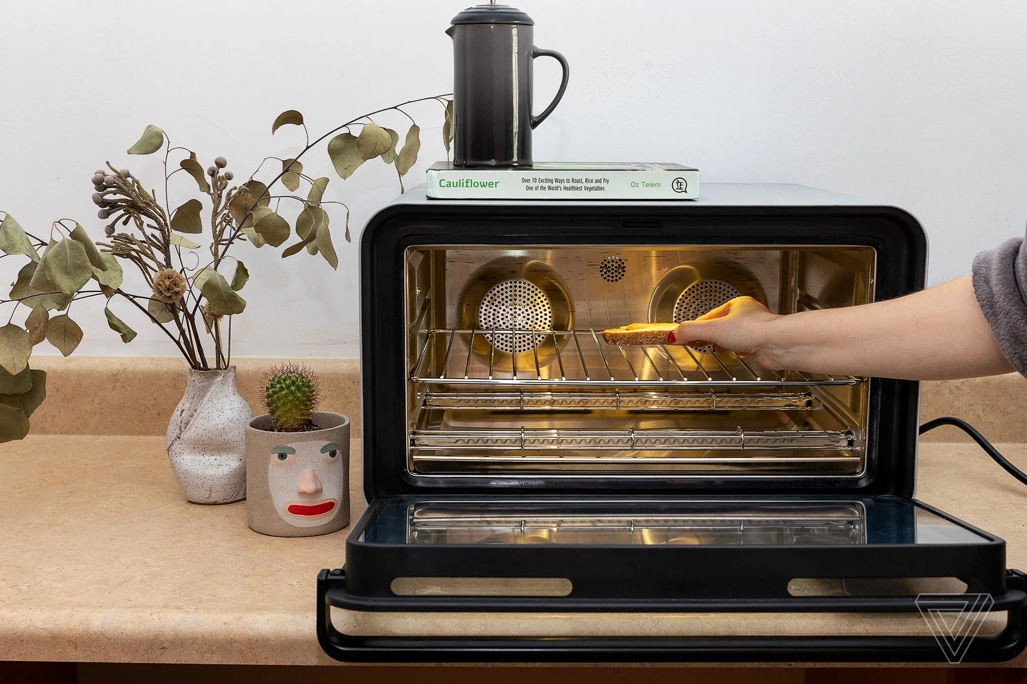 A June Oven smart appliance on a kitchen counter, representing cloud-connected hardware that can be bricked when vendor services shut down.