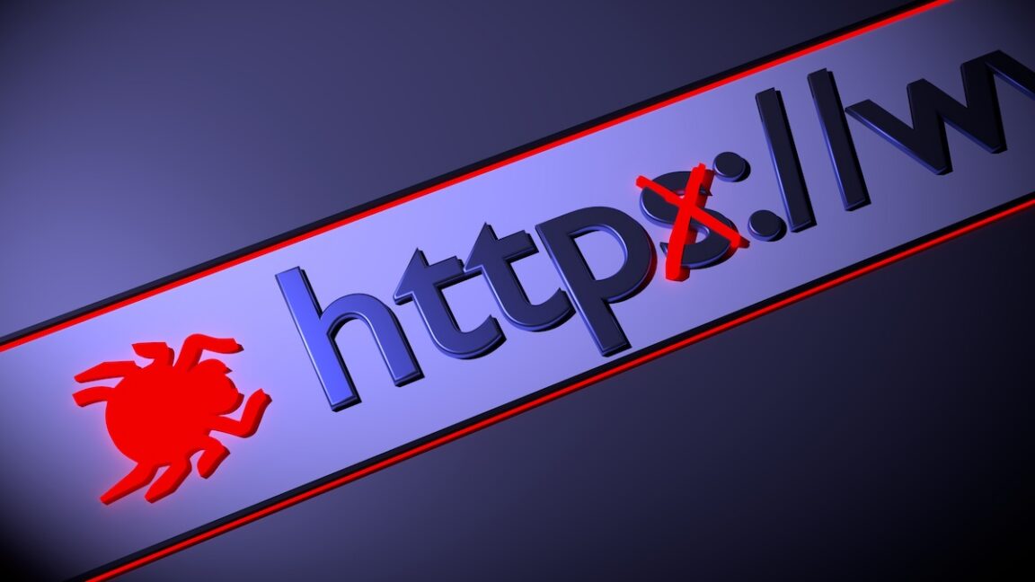 Illustration of hijacked DNS records and counterfeit TLS certificates targeting Google and major online services.