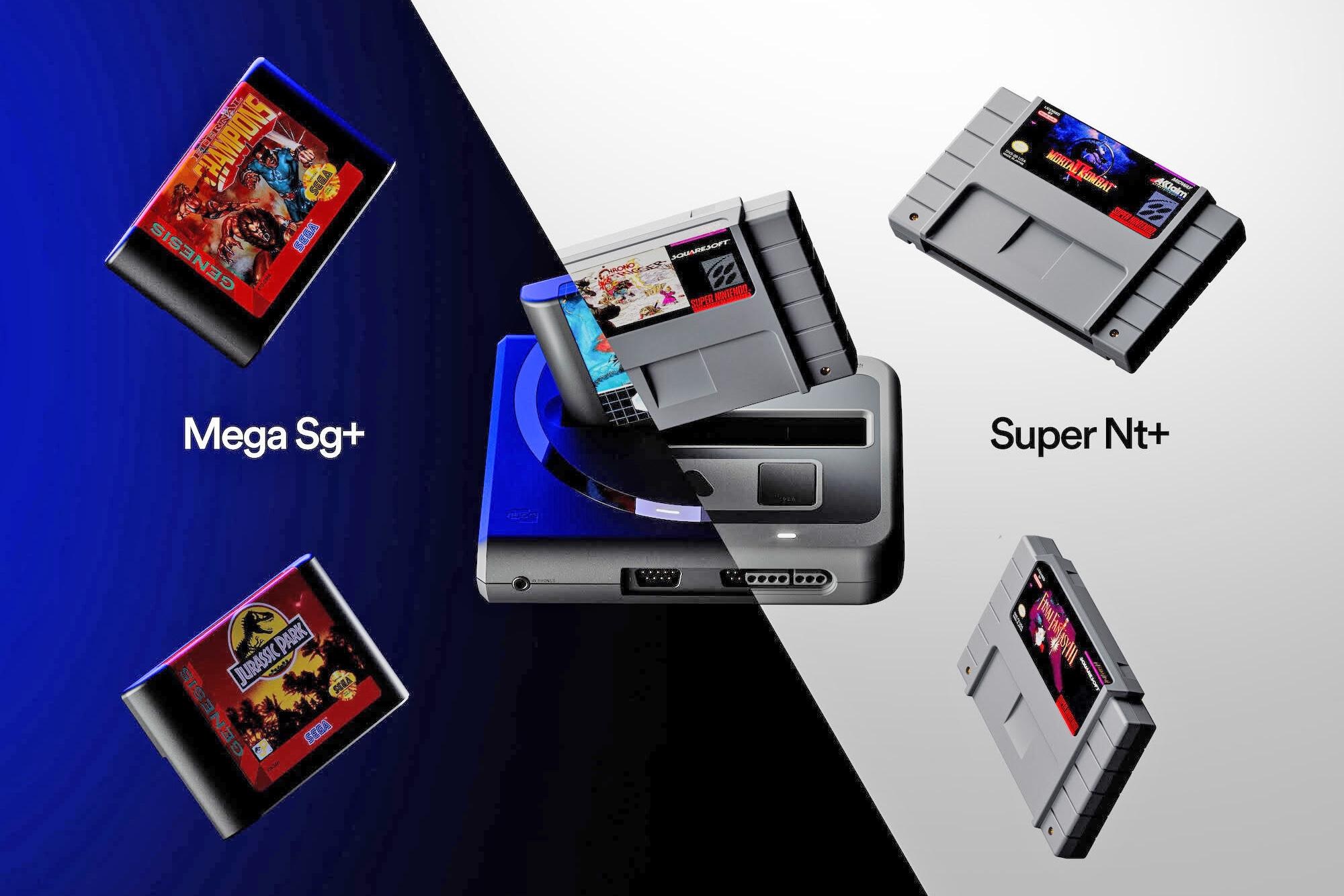 Analogue Super Nt Plus and Mega Sg Plus retro consoles with USB-C and wireless features